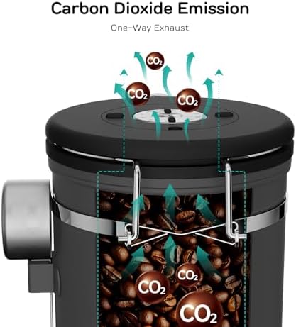 Coffee Gator Coffee Canister, 22oz Airtight Stainless Steel Container