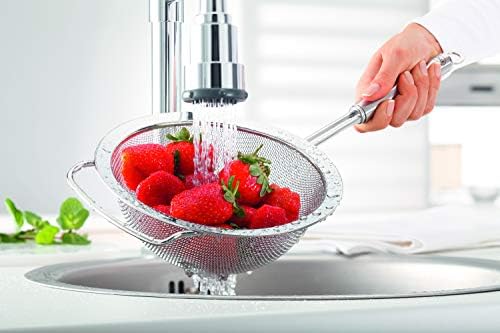 Rösle Stainless Steel Round Handle Kitchen Strainer, Coarse Mesh, 7.9-inch