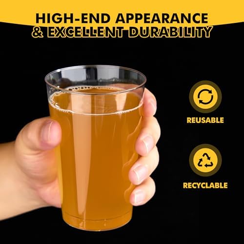 RACETOP 12 oz Clear Plastic Cups 100 Pack for Party