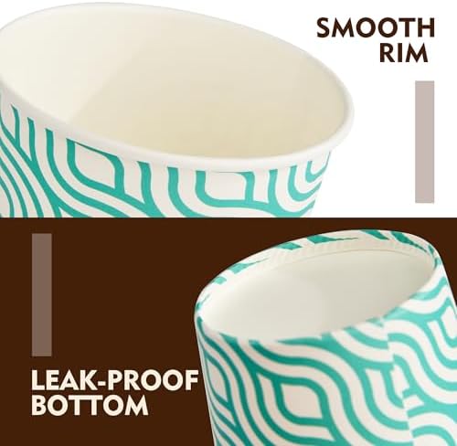 YEEHAW 16 oz Coffee Cups with Lids, Green, 100 Pack
