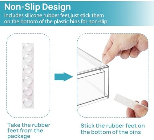 Vtopmart Clear Stackable Storage Drawers, 2 Pack Wide Plastic Organizers