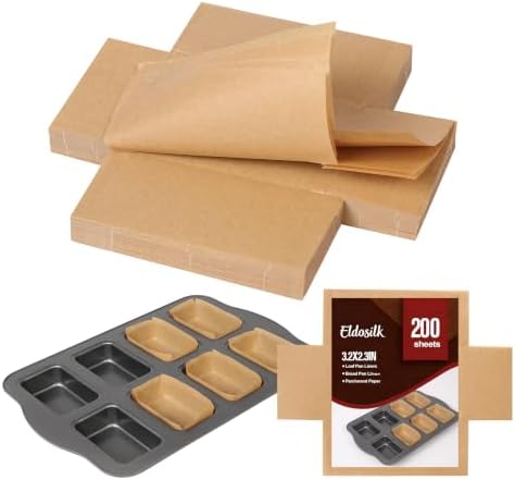 200Pcs Mini Loaf Parchment Liners 3×2 Inch