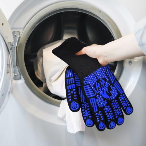BBQ Gloves, 1472°F Heat Resistant with Silicone Grip Oven Mitts