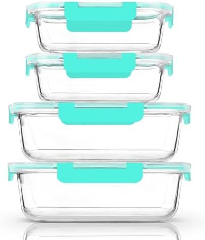 M MCIRCO 80 oz & 36 oz Extra Large Glass Food Storage Containers with Lids