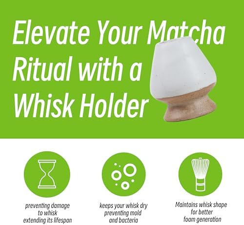 TEANAGOO Matcha Whisk Set, Bamboo Matcha Whisk (Chasen), 4 Pcs Traditional Starter Matcha Set, Scoop (Chashaku) Tea Spoon Whisk Holder, Matcha Accessory, Bamboo Whisk For Matcha Tea (100prongs)