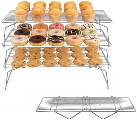 Herogo 15" x 10" Cooling Rack, 4-Tier Stainless Steel Baking Rack