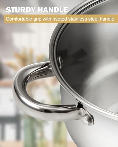 Cook N Home 8 Quart Stainless Steel Pasta Pot with Strainer Lid 3-in-1 Pots
