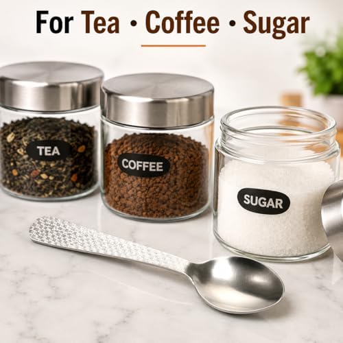 Stainless Steel TEA/COFFE AND Spice Box Spoons Set of 12 (Silver) (Small Tea spoon)