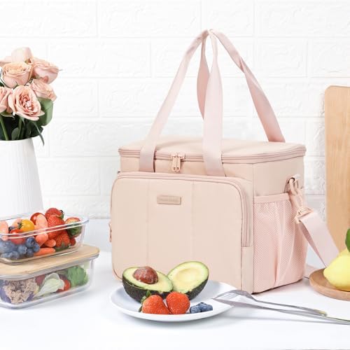 NISHEL Insulated Lunch Bag, Leakproof Cooler with Detachable Shoulder Strap