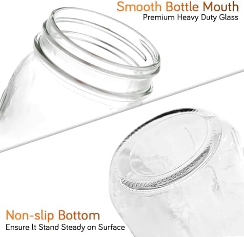 Showvigor 2-Pack 16oz Mason Jars with Labels - Regular Mouth Glass Jars with Airtight Lids & 2 Write-On Labels - for Canning, Overnight Oats, Meal Prep, Jam, Salad Dressing