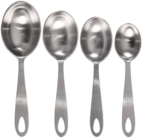 Lindy's MPC4 4-Piece Stainless Steel Measuring Scoop Set,Silver, 9 inches long