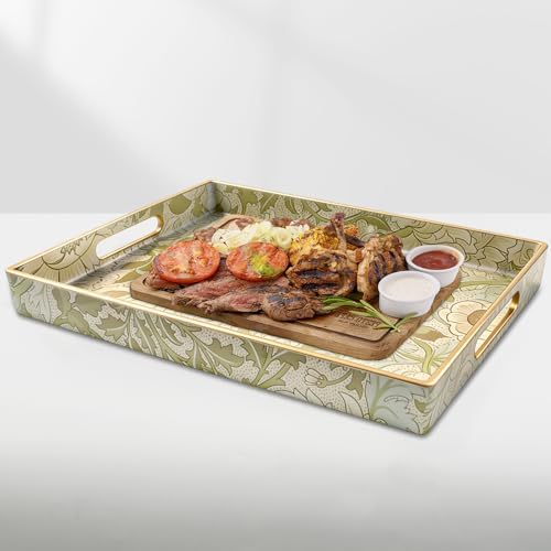 AGIOTA Coffee Table Trays for Living Room Serving Tray with Handles, Modern Large Tray for Ottoman Coffee Table