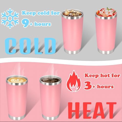 20 oz Tumbler Insulated Tumblers Stainless Steel Coffee Mug,Pink 6PCS