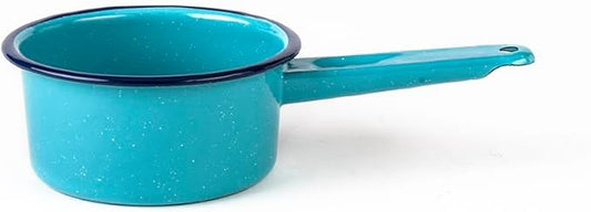 CINSA 1-Quart Saucepan - Enamel on Steel Durable Non-Stick Cookware for Indoor & Outdoor Cooking - Dishwasher Safe, Non-Porous & Antibacterial Porcelain Finish (Turquoise Blue)
