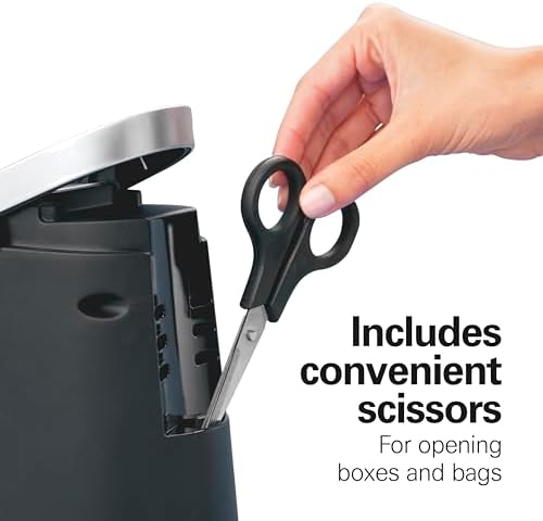Hamilton Beach Smooth Edge Electric Automatic Can Opener for Kitchen with Easy Push Down Lever,Extra Tall,Includes Stainless Steel Scissors,Black and Chrome (76607),(Pack of 2)