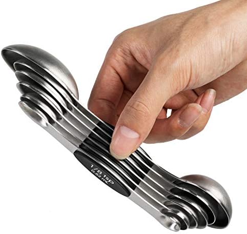 Magnetic Measuring Spoons Set of 6 Dual Sided Stackable Measuring Spoons