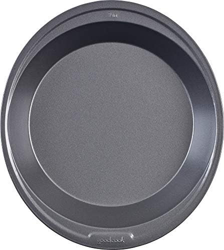 GoodCook Everyday Pie Pan Scratch-Resistant Nonstick Heavy Duty Steel Construction with Wide Rim, 9-Inch, Gray