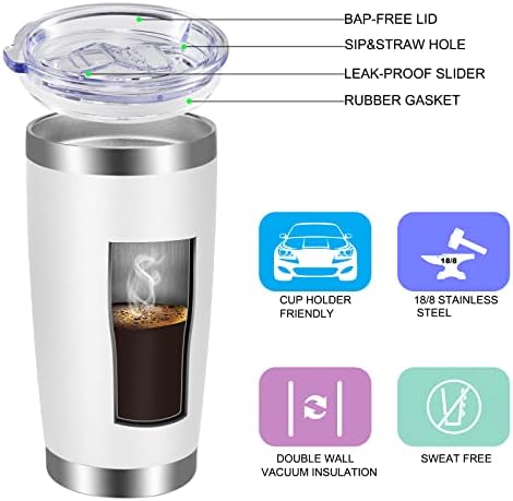 VEGOND 20oz Tumbler with Lid and Straw Stainless Steel Tumbler Cup Bulk Vacuum Insulated Double Wall Travel Coffee Mug Powder Coated Coffee Cup, Mix, 12 Pack