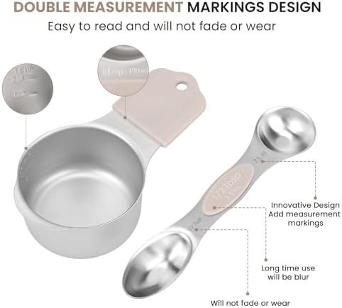 Magnetic Measuring Cups and Spoons Set-Heavy Duty 304 Stainless Steel