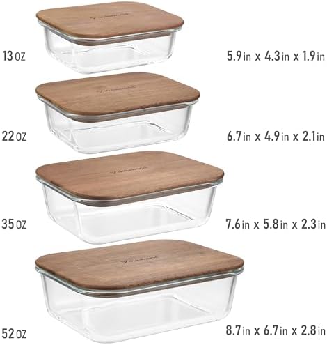 Glass Container Set with Acacia Lids
