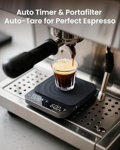 RENPHO Espresso Scale with Timer, Rechargeable, 0.1g Accuracy, 3kg