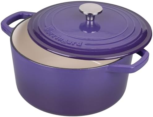 VORRINGARD Enameled Cast Iron Dutch Oven Pot with Lid, for Bread Baking, Round Bread Oven- include Sourdough Bread Baking Supplies Set, 4.5QT, Purple