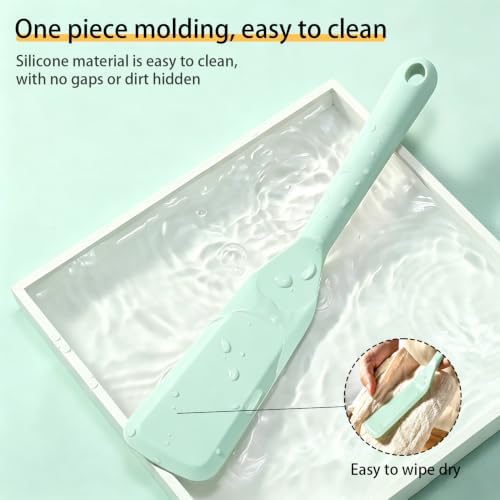 【2 Pack】Kunovo Small Spatula for Nonstick Cookware Mini Spatulas for kitchen Use,Heat-Resistant Silicone Thin Spatula Cooking Baking (2 Pack-Blue)