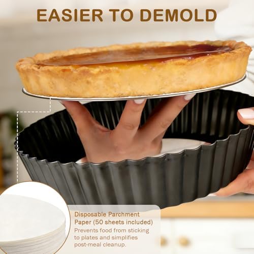 2 Pack 10 Inch Pie Pan with Removable Bottom