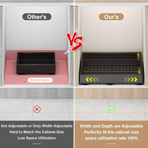 Fokyfok Pull out Cabinet Organizer,11"-16"W,17"-24"D,Expandable,Adhesive