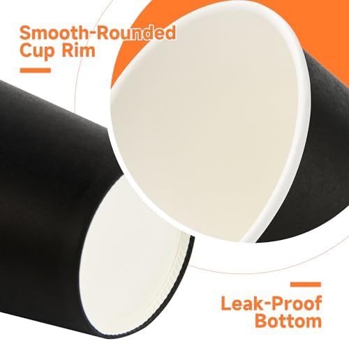 METAPRINT 100 Pack 16 oz Disposable Coffee Cups with Lids and Sleeves