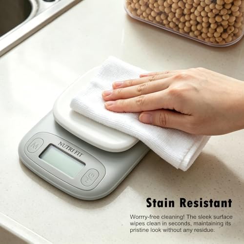 NUTRI FIT Small Food Scale Digital Kitchen Scales Weight Grams Ounces White