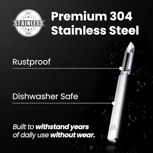 Gourmet Easy Stainless Steel Potato Peeler, Ultra Sharp Dual Blades