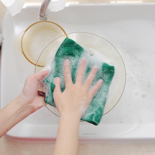 Homaxy 100% Cotton Waffle Weave Kitchen Dish Cloths 8-Pack, Dark Green