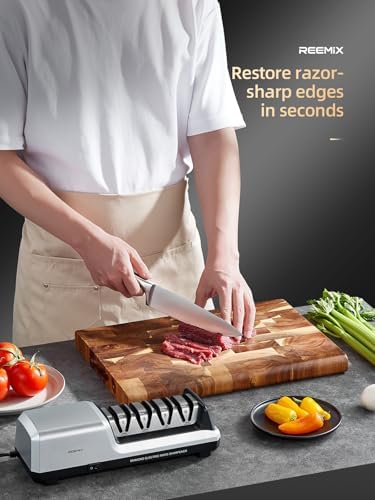Reemix Electric Knife Sharpener with 4-Stage Sharpening