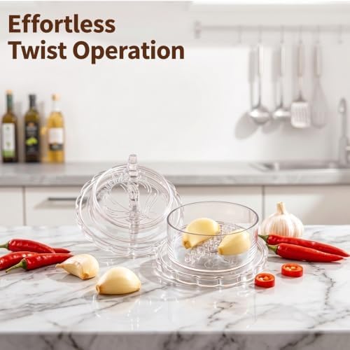 Garlic Mincer, 2 Pack Manual Garlic Twister and Crusher for Garlic, Ginger, Herbs, Easy-Clean