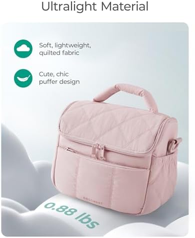 BAGSMART Insulated Lunch Bags for Women, Cute Quilted Lunch Box