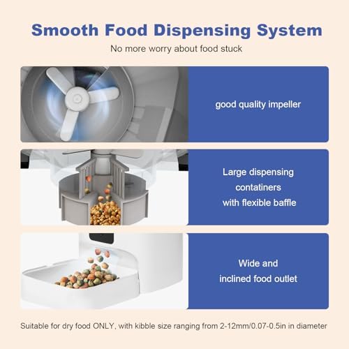 ANDOLL HOME Automatic Cat Feeder, 4L Cat Food Dispenser with 10s Voice Recorder, Pet Feeder up to 8 Meals per Day, Timed Feeder with Dry Food Sealed Ring