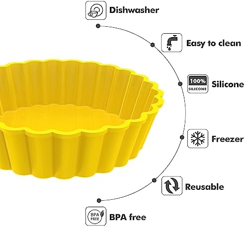 Webake Silicone Mini Tart Pan 4 Inch Non-stick Mini Quiche Molds Small Pie Baking Pan Tart Molds for Baking, Pack of 8