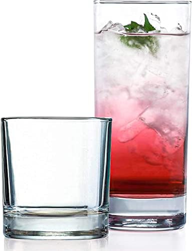 Le'raze 8pc Drinking Glasses Dishwasher Safe Everyday Durable Glassware Set