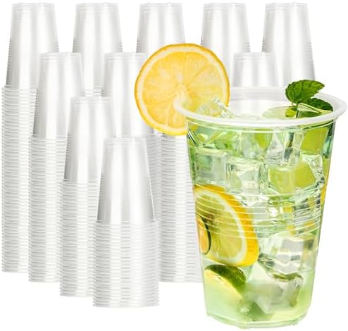 YEEHAW 16 oz Plastic Cups, 240 Pack - Clear Disposable Drinking Water Cups for Cold Beverages, Ideal for Party