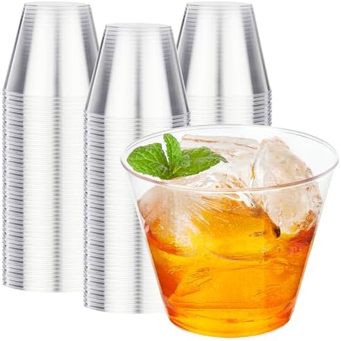 RACETOP 200 Pack 9 oz Clear Plastic Cups for Party