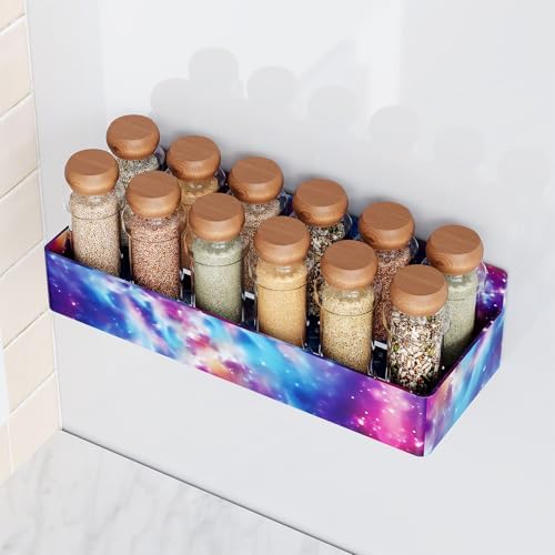 Mystozer Magnetic Spice Rack for Refrigerator Starry Sky, 4 Pack