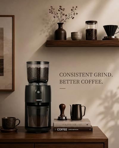 Coffee Grinder, Electric Burr Coffee Grinder with 38 Grind Settings for Espresso, Pour Over & French Press, Conical Burr Coffee Bean Grinder, One-Touch Operation, Easy Clean, Black