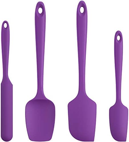 U-Taste Silicone Spatula Set 600°F High Heat Resistant, 4-Pcs, Purple