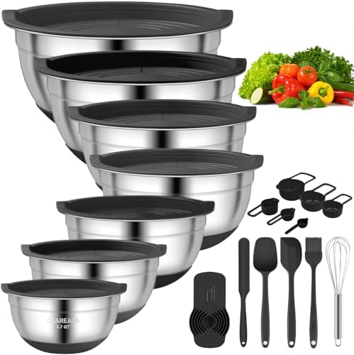 Mixing Bowls with Airtight Lids, 18pcs Stainless Steel Mixing Bowls Set