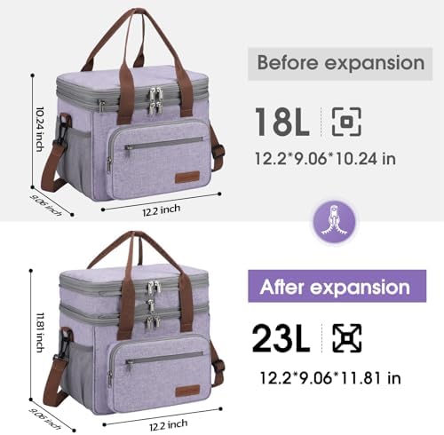 Maelstrom 23L Insulated Lunch Box, Expandable Double Deck Cooler Bag
