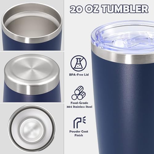 20oz Tumbler Stainless Steel Tumbler Coffee Tumbler with Lid Navy, 4P