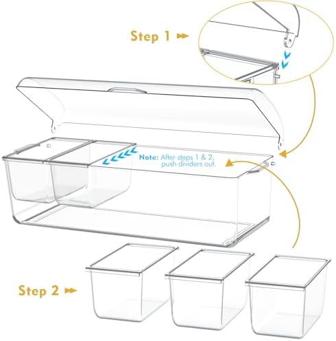 Condiment Tray with Stainless Steel Tableware, Chilled Condiment Server