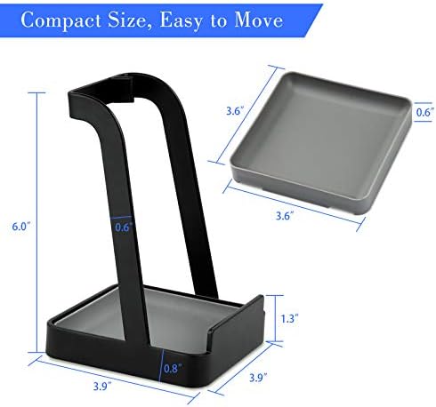 NiHome Versatile Pot Lid Ladle Holder Multipurpose Spatula Pad Book Cutting Board Spoon Rest Kitchen Utensils Drip Tray Washable Durable Stable Tack-Free Installation (Black)