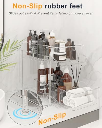 Sevenblue 2-Pack 2-Tier Under Sink Organizers with Sliding Drawers